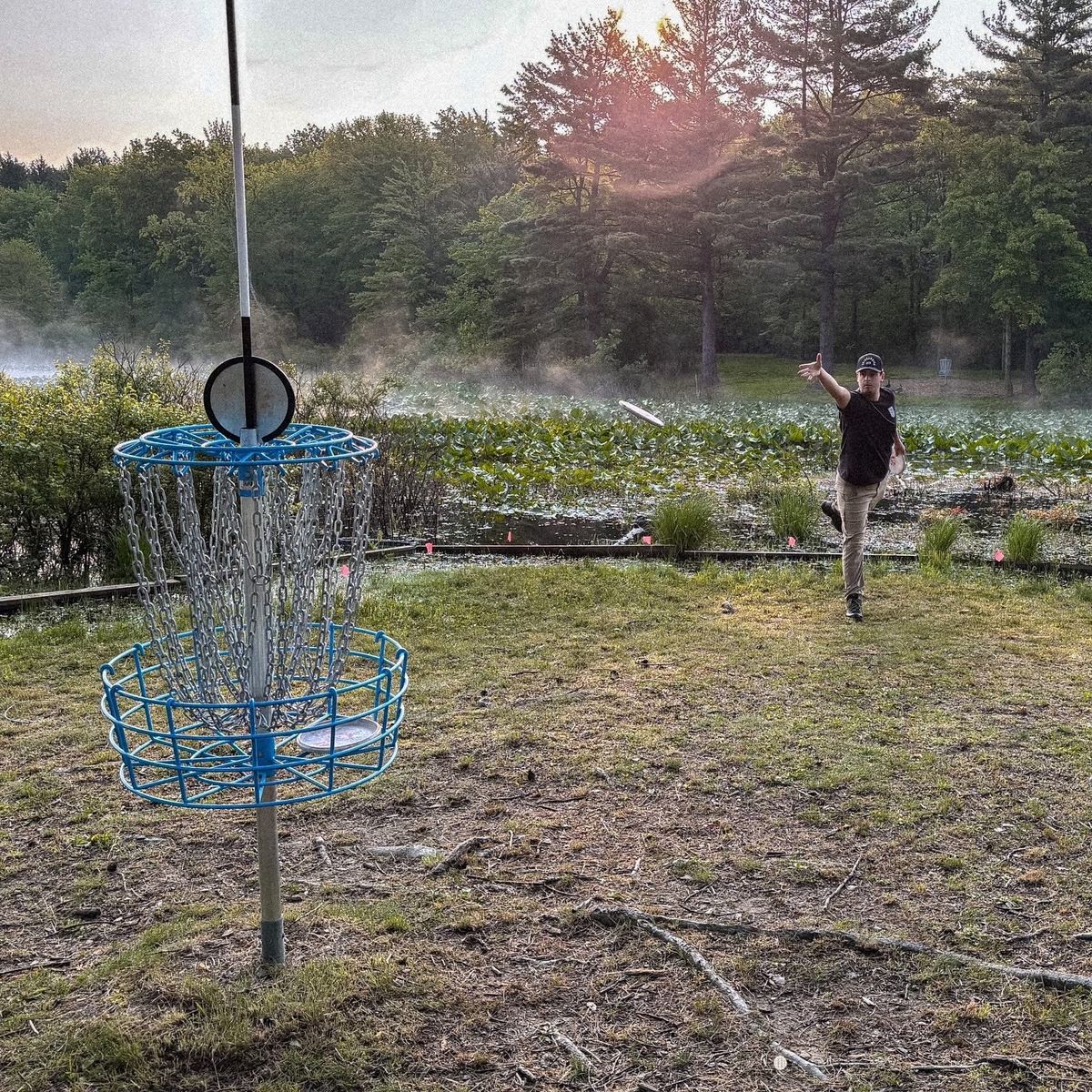 Island Green at Punderson surrounded by Pine Lake