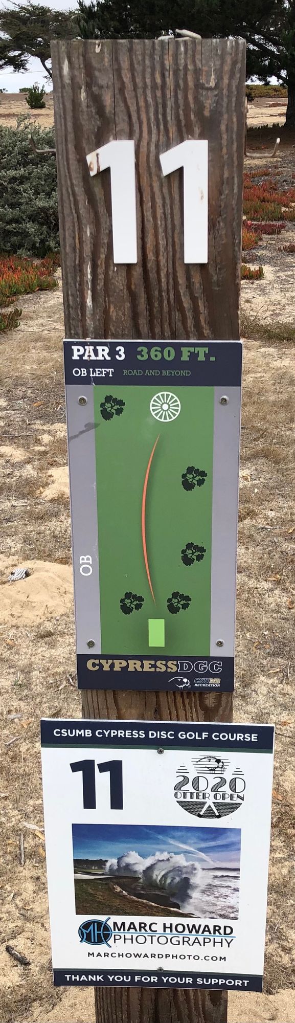 Hole 11's tee sign.