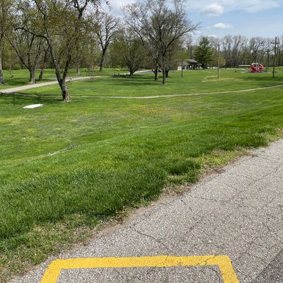 Hole 9 long tee on levee