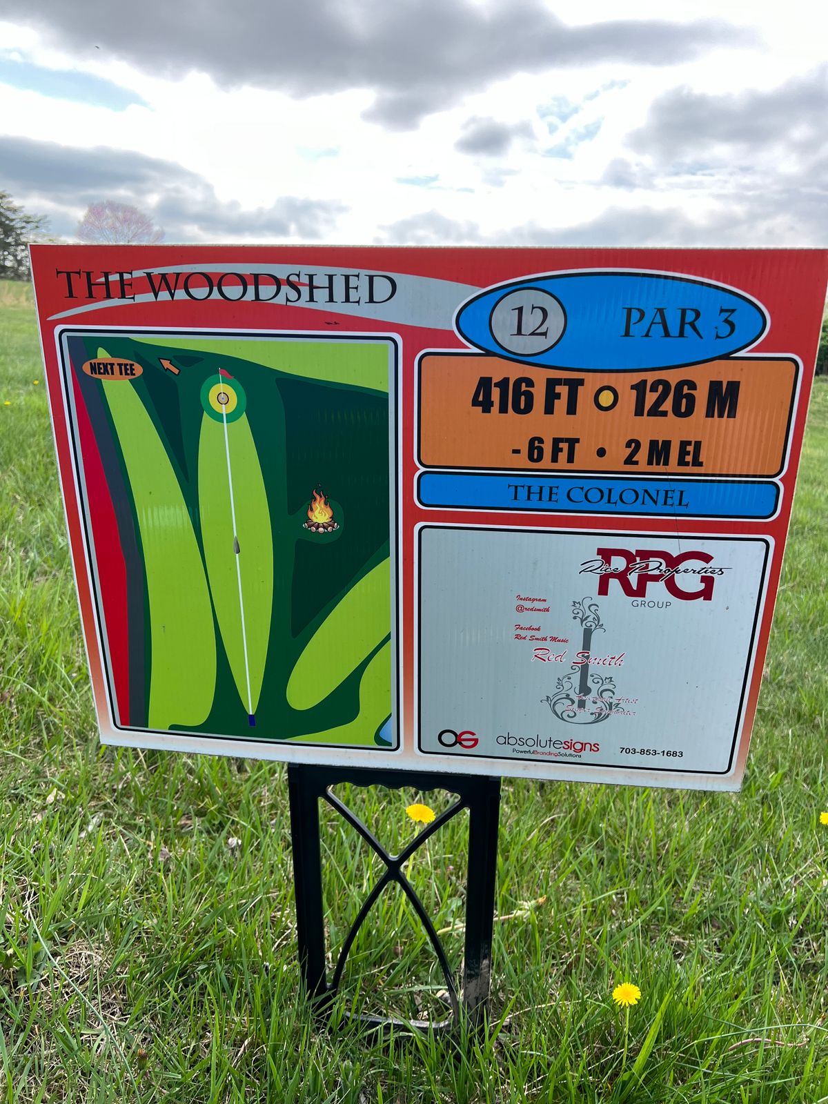 Hole #12 sign