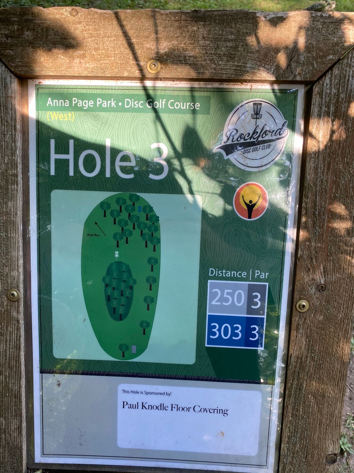 Hole 3 tee sign.