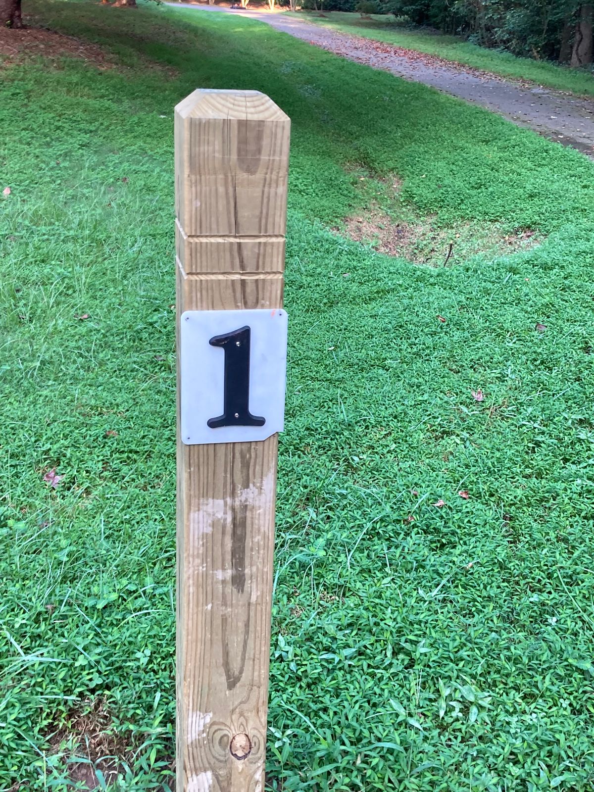 Hole 1. All tee markers have # but don’t assume direction is behind the number.