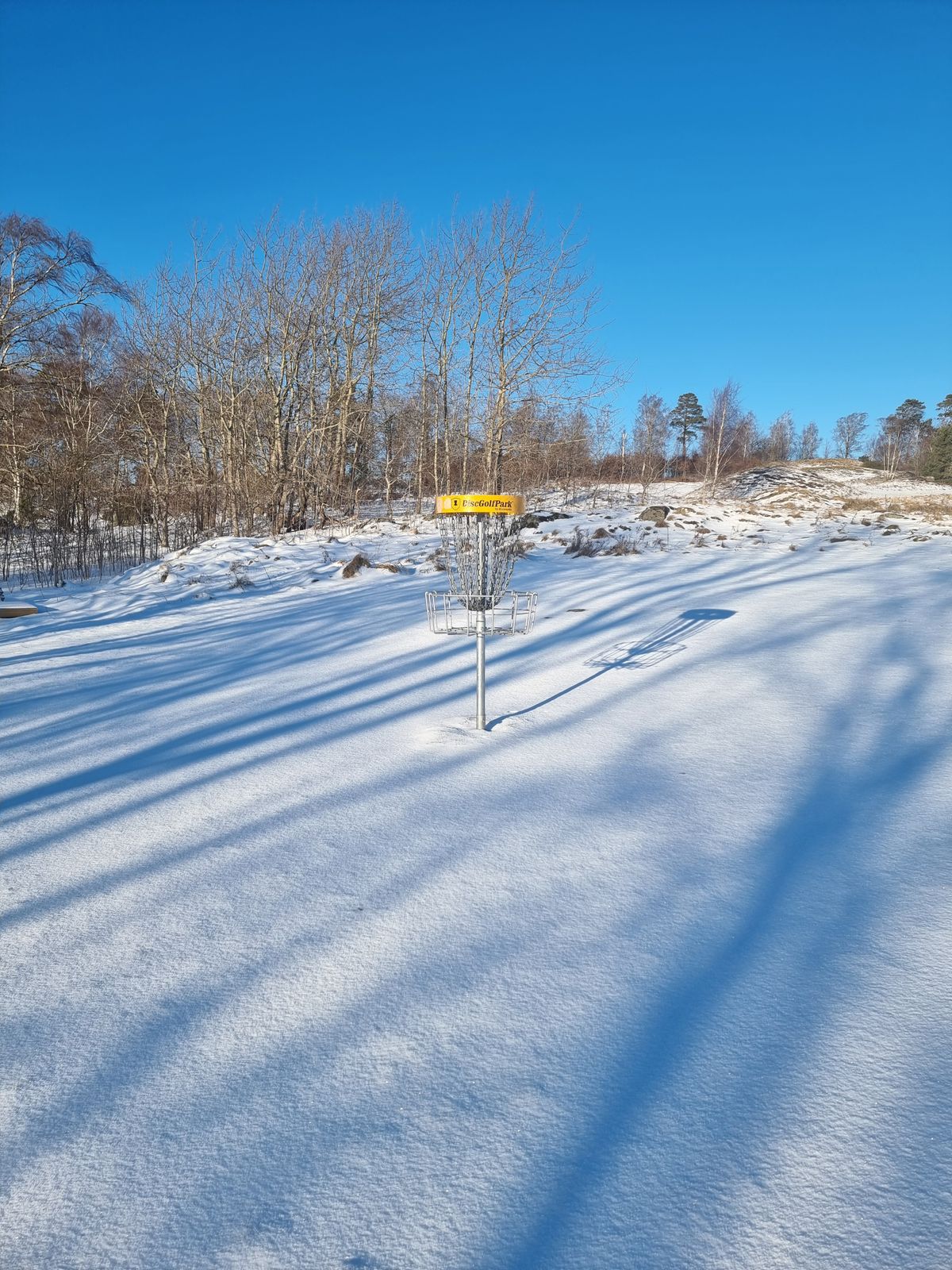 The putting area with some untouched snow and the sunshine making the awesome shadows.