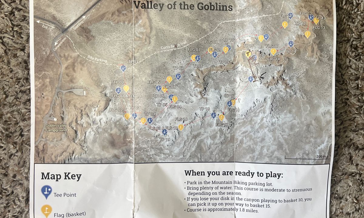 map of disc golf course 9/5