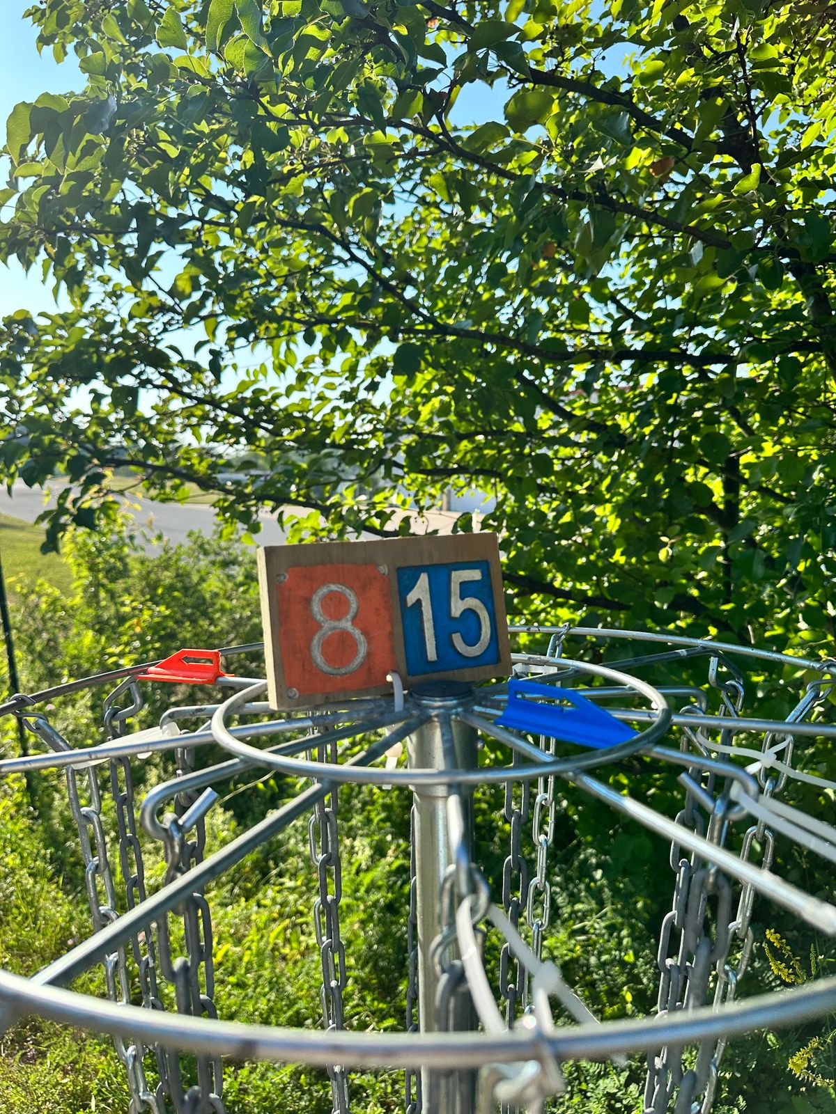 Signage indicating hole #s