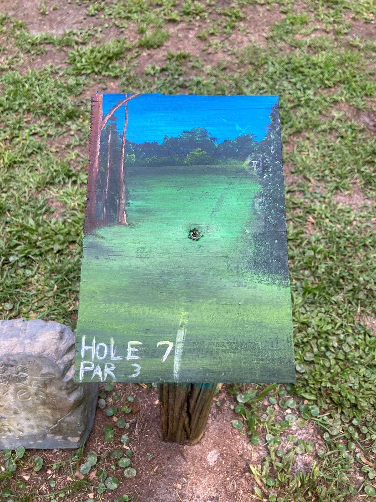 Hole 7 long tee custom tee sign