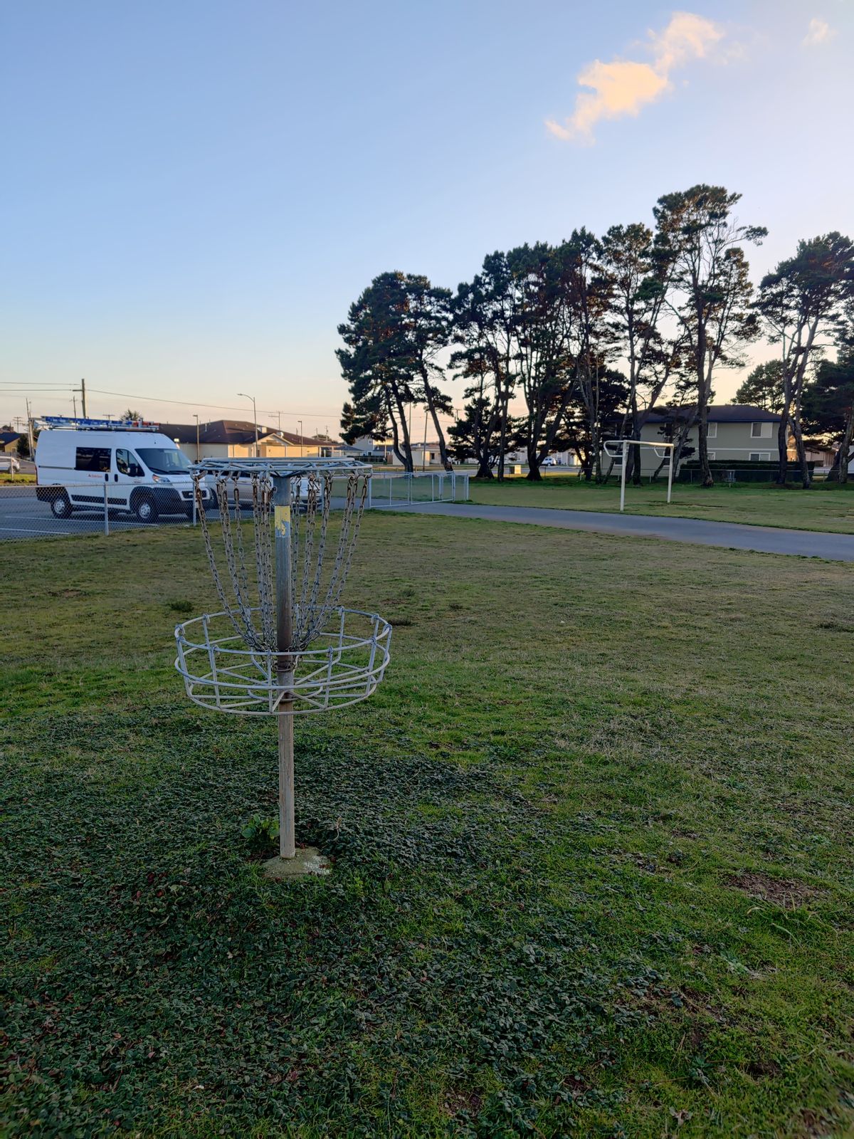 Hole 7 and pad in the trees in the distance