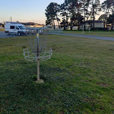 Hole 7 and pad in the trees in the distance