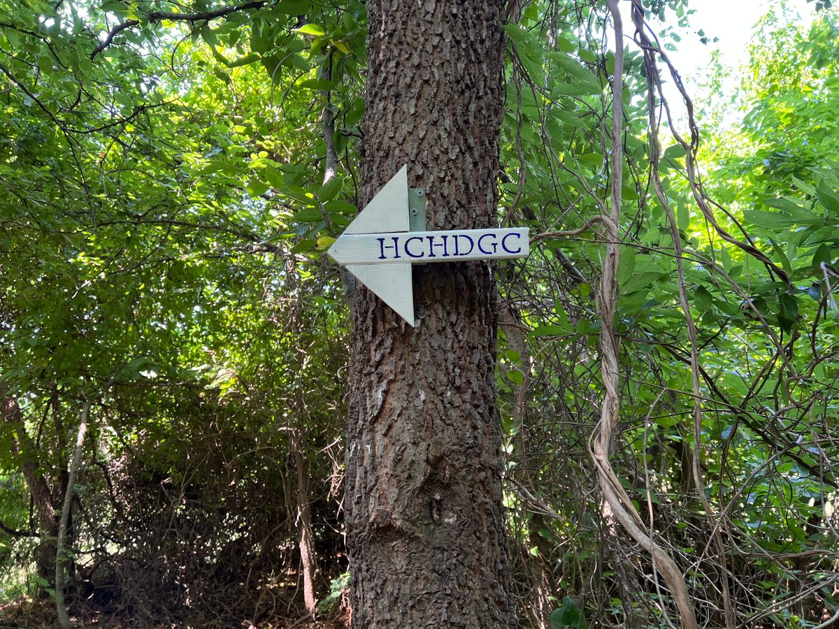 Directional signs for the next tee.