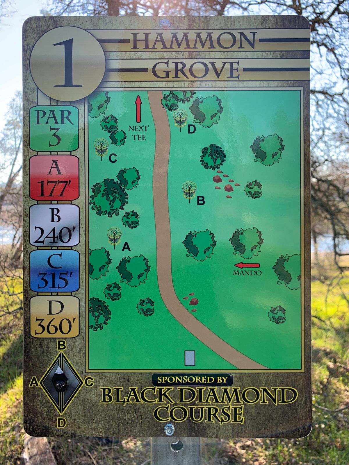 Hole 1 Tee Sign