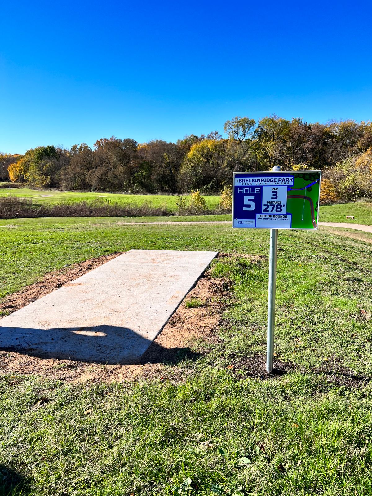 Hole 5 tee box shooting over the creek