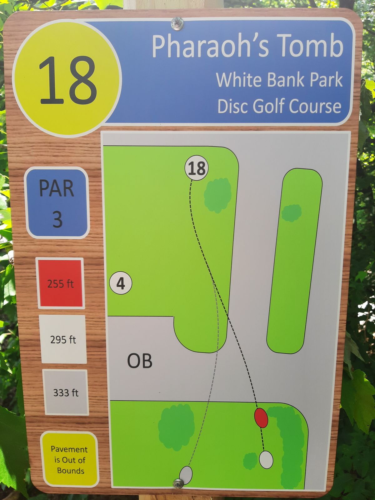 Hole 18 Tee Sign