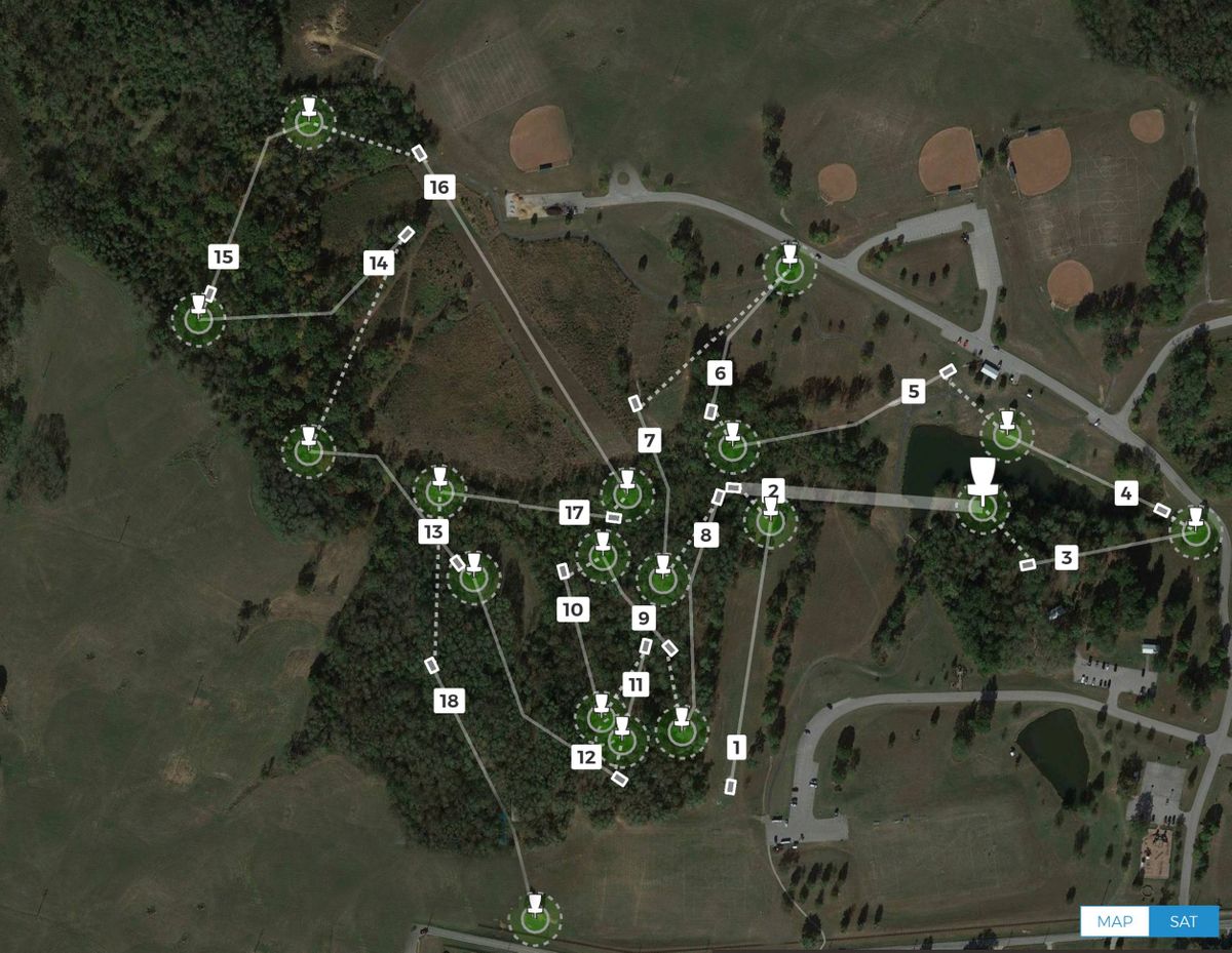 Screenshot of PDGA Tour map
