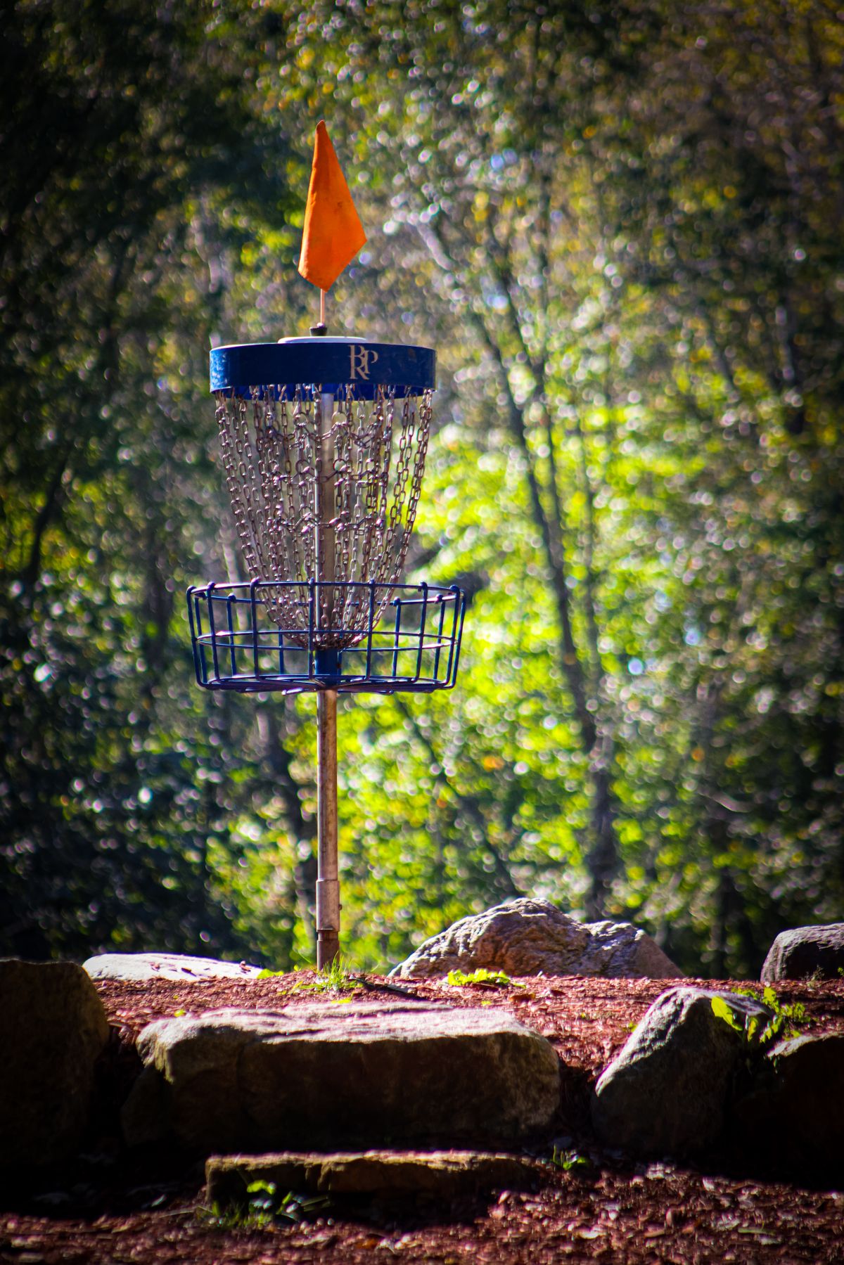 Beautiful basket surrounded by rocks