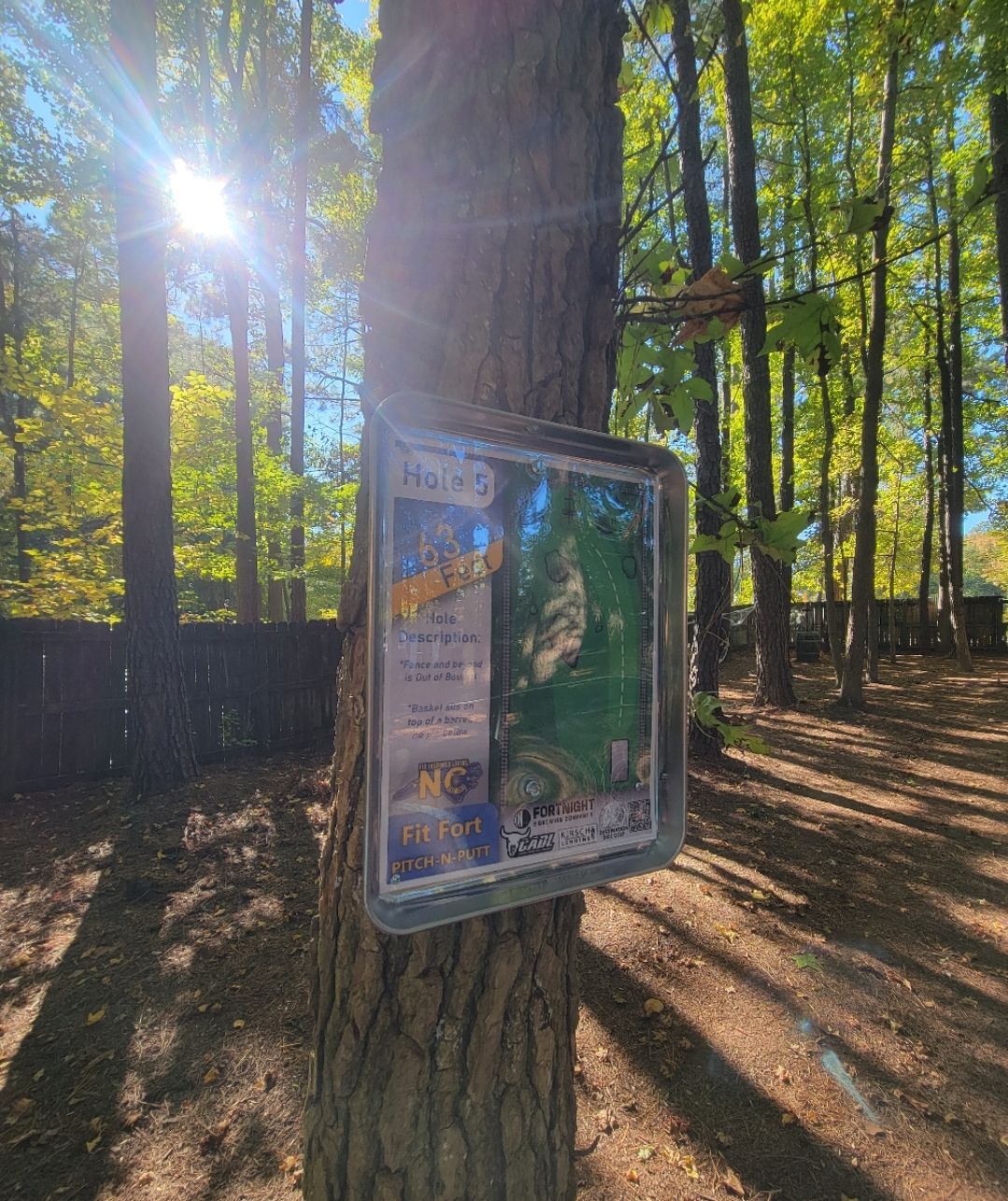 Hole 5 tee sign