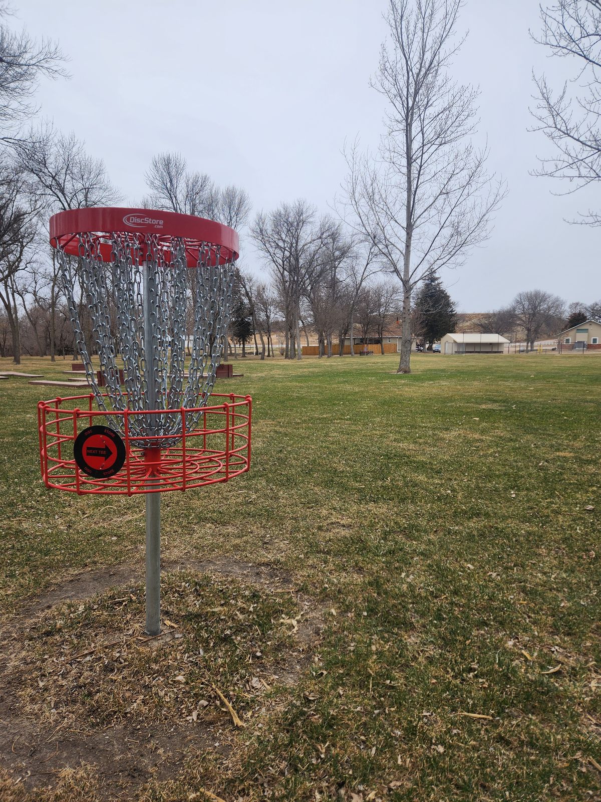 Hole 4 Basket looking back at the Tee