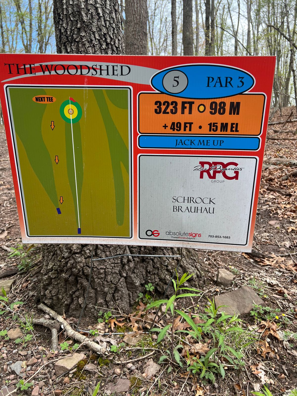 Hole #5 sign