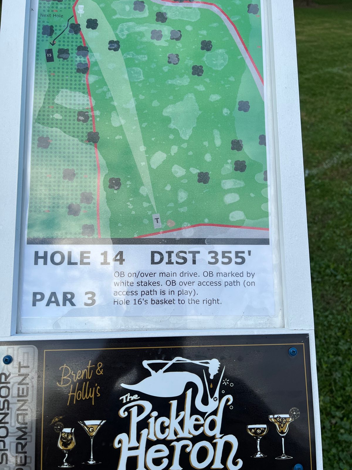 Hole 14 tee sign