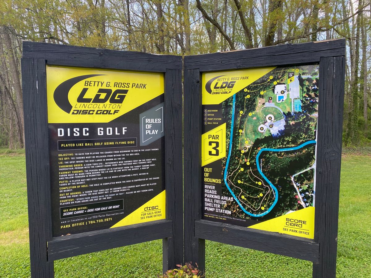New sign showing holes and fairways.