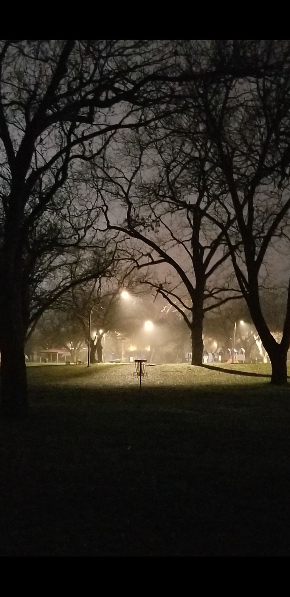Hole 18 at night.