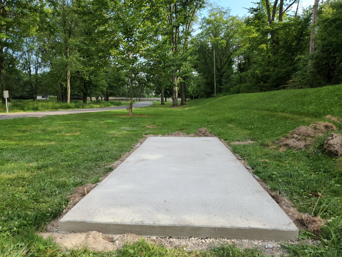 Hole 4's teepad (12'×6' for all 18 holes)