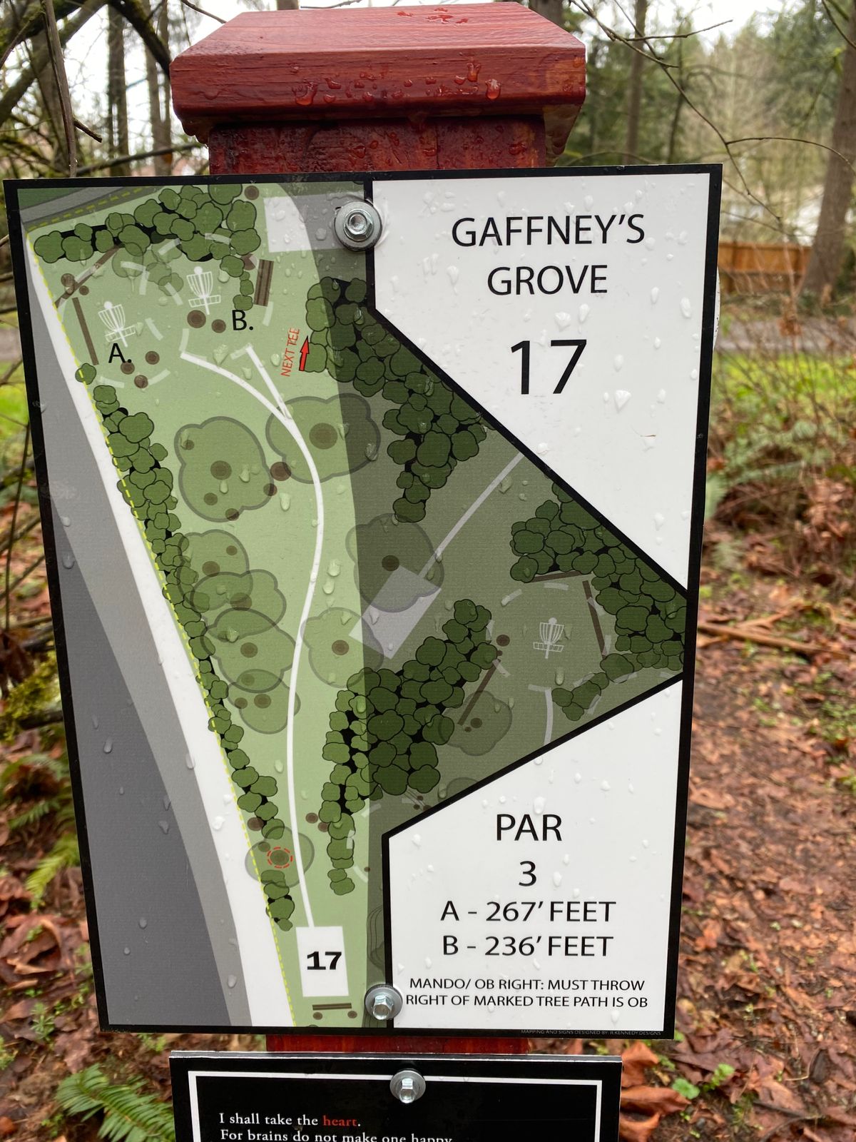Hole 17 tee sign