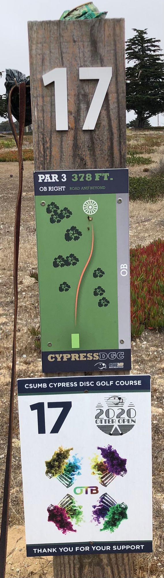 Hole 17's tee sign.