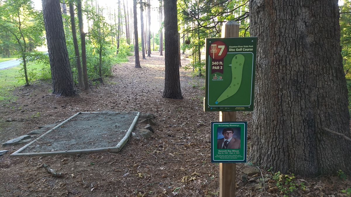 Hole #7. Par 3 - 340. Largely unobstructed, providing the most open fairway on the course. Road left is not labeled as OB, but it should be.