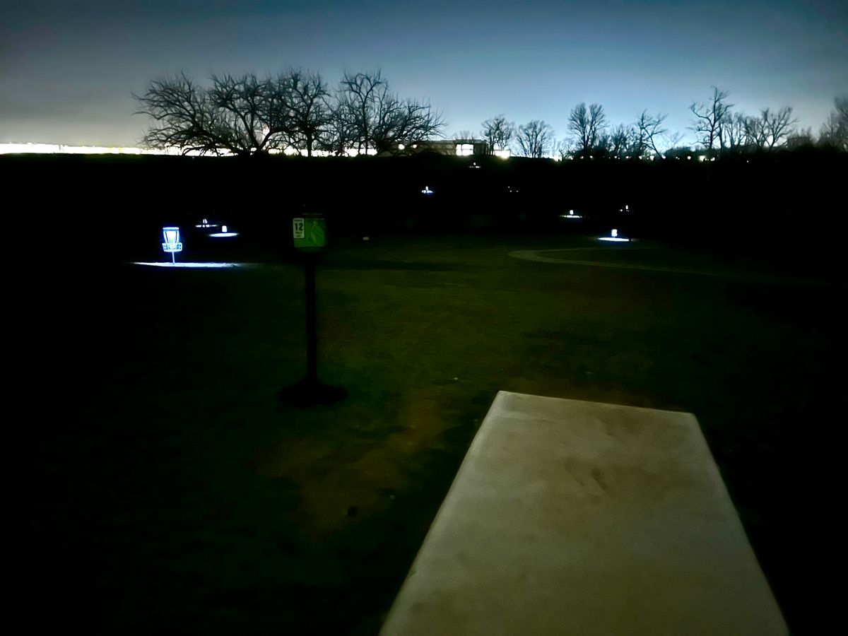 Hole 12s tee pad during glow