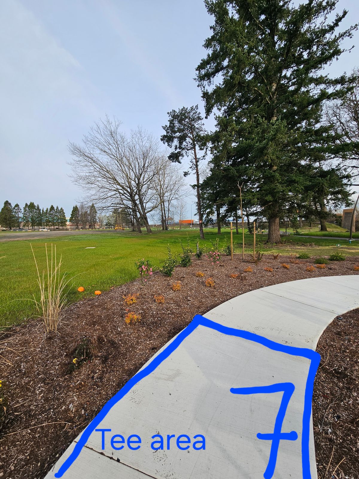 Visual for new tee area located back side of rest/playlet