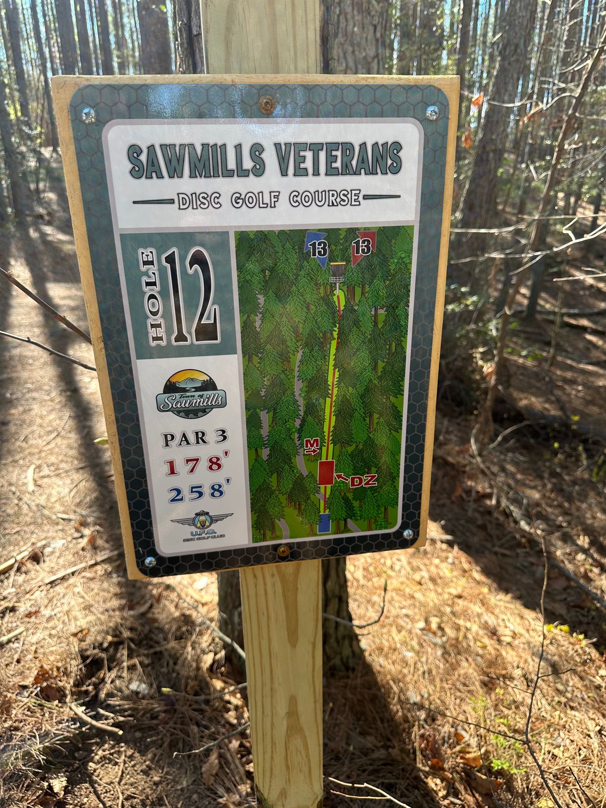 Hole 12 tee sign