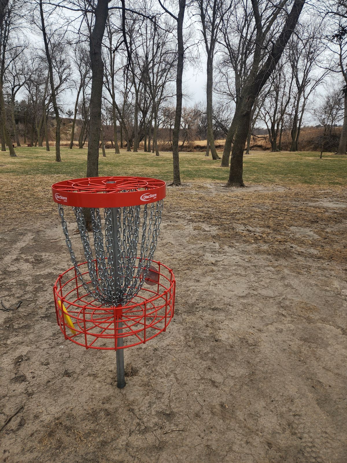 Hole 3 Basket looking back at the Tee