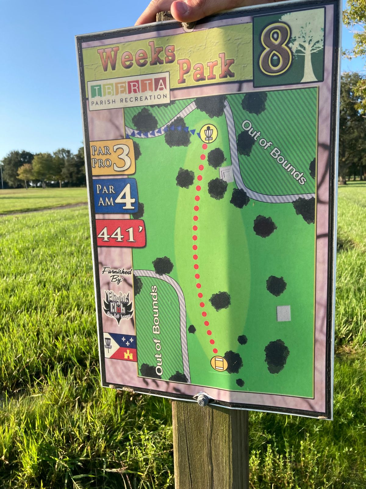 Hole 8 Tee Sign