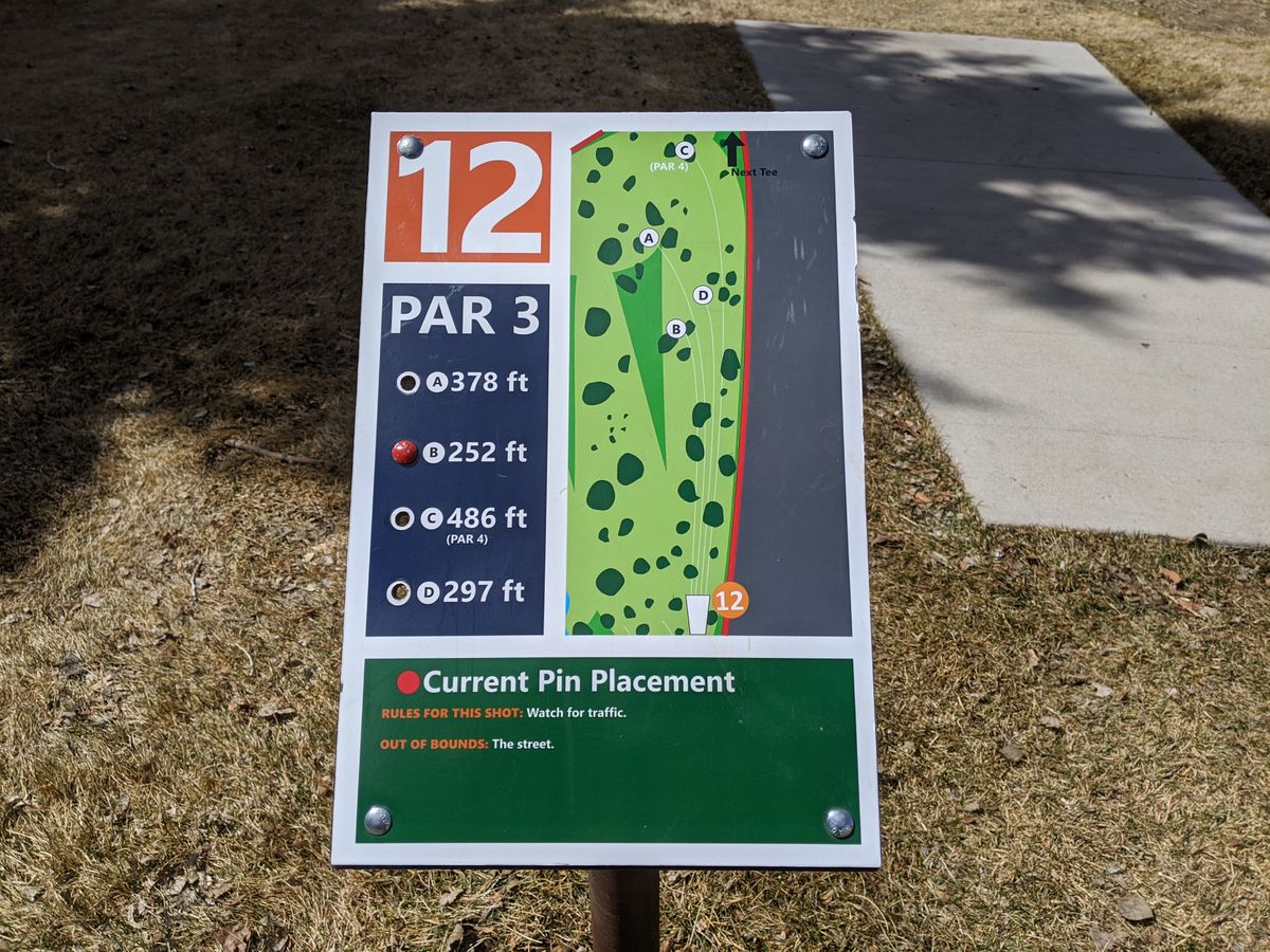 Hole #12's tee sign