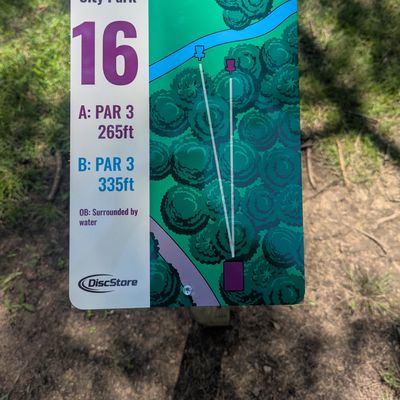 Hole 16 tee sign