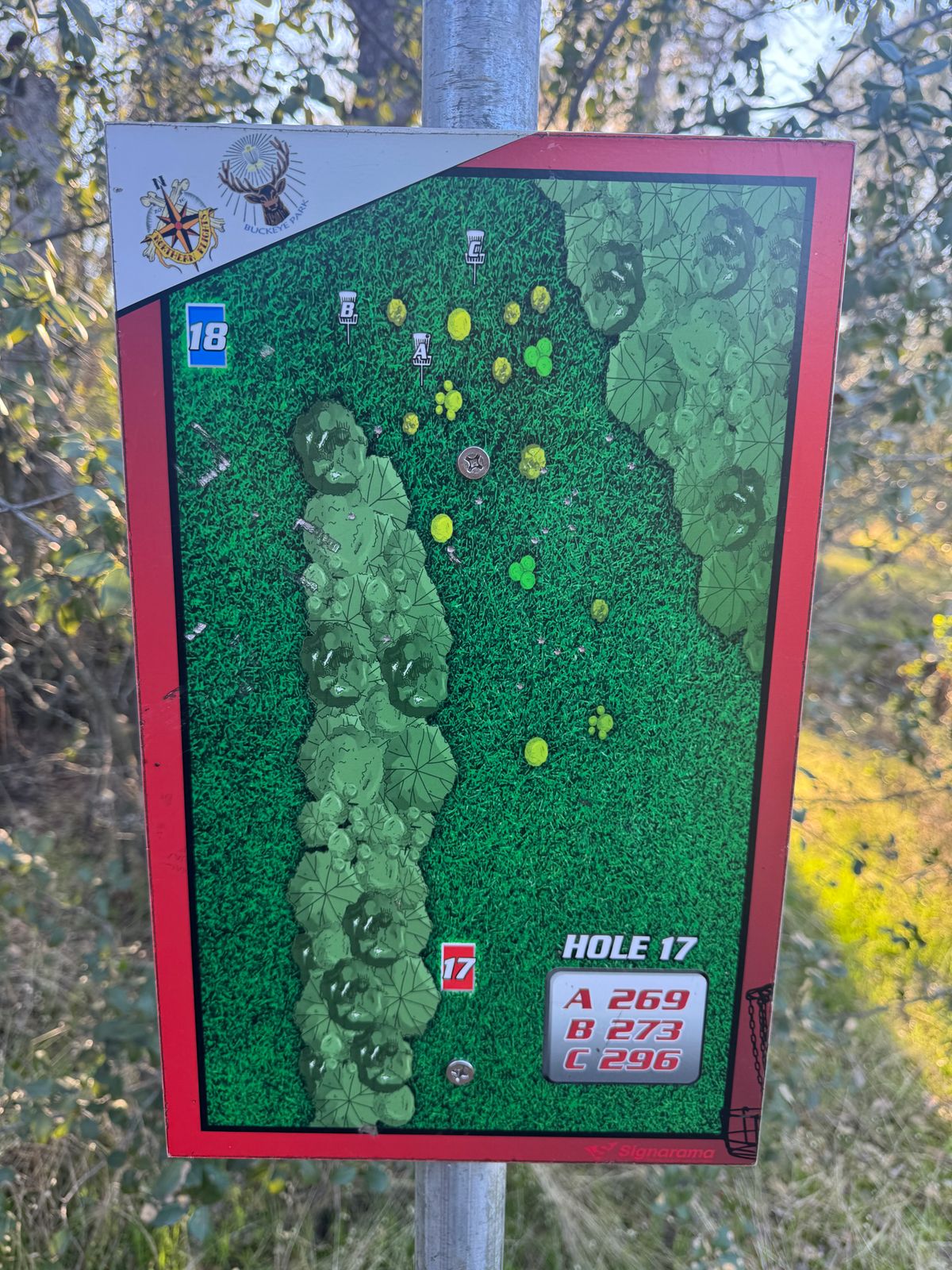 Hole 17 Tee Sign