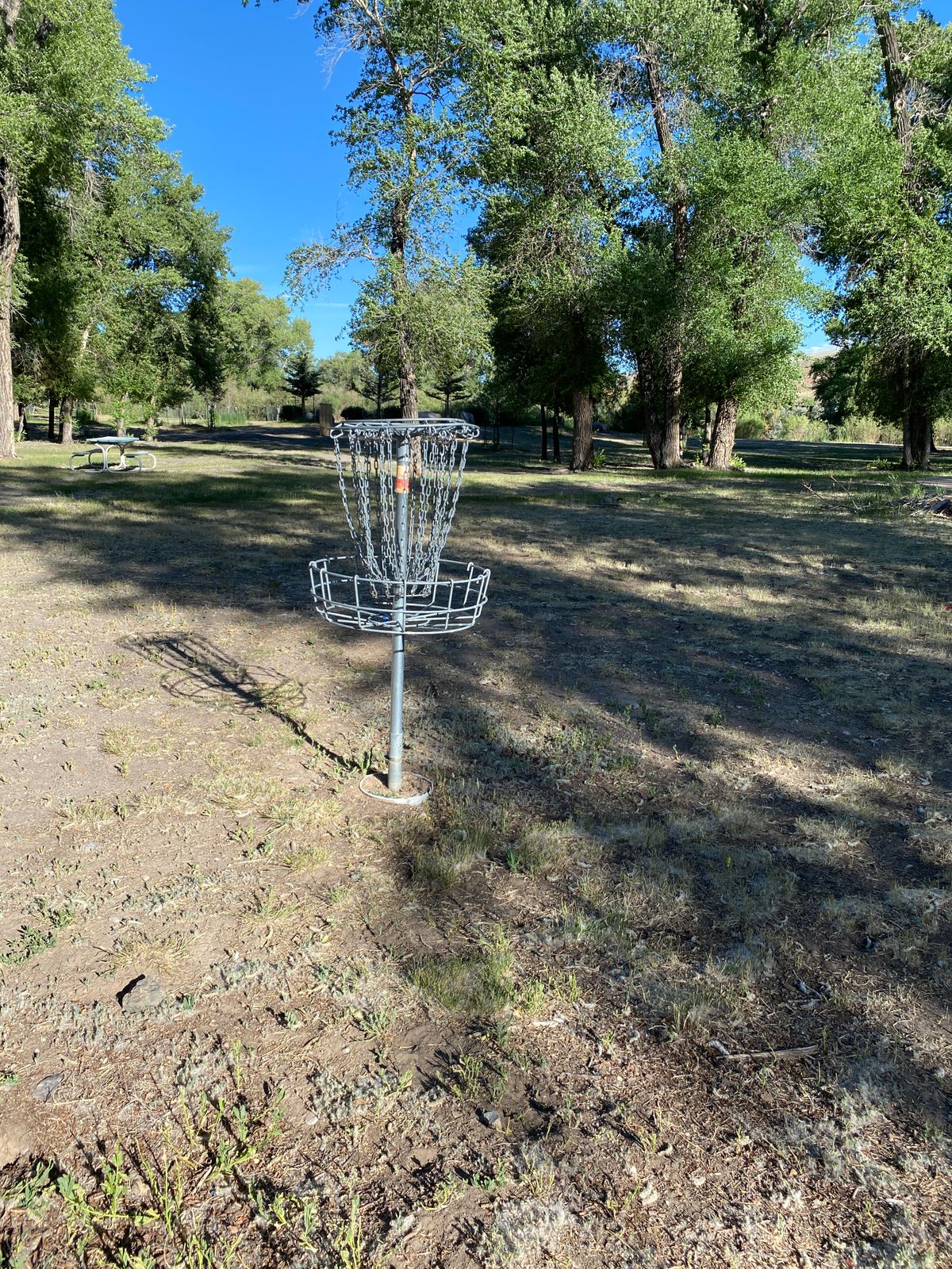 Basket closest to the parking lot. Plays on #5, #8.