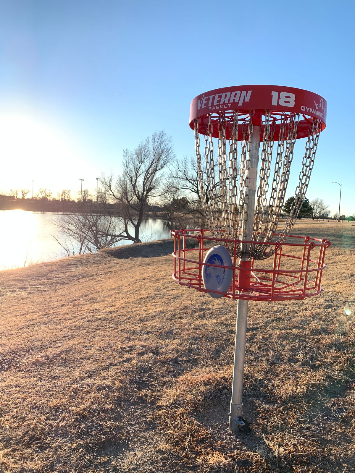 Basket 18 with sunset