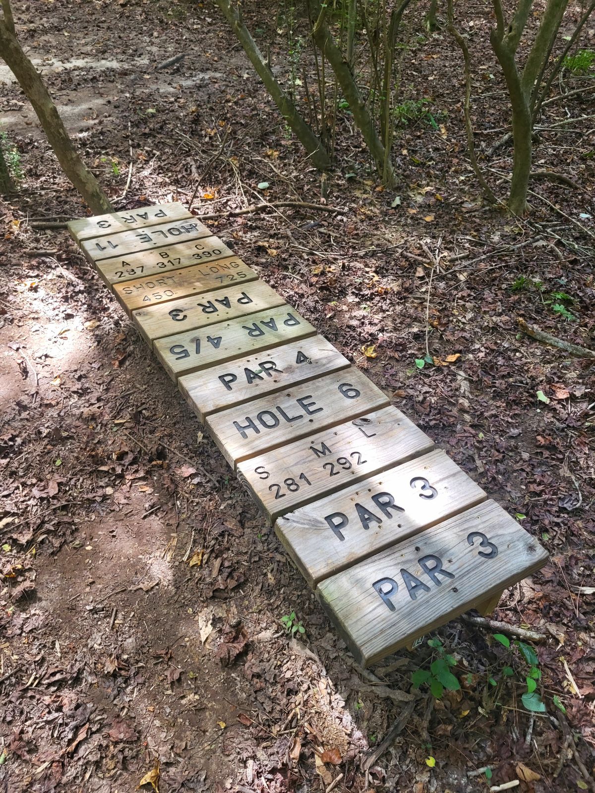 Really liked the use of the old tee signs to make this bench. 
Labor Day Weekend 2023