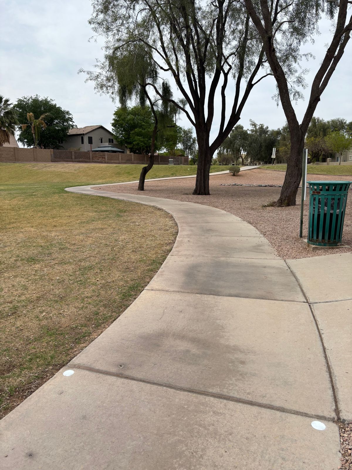 Hole 1- Stay on grass. Sidewalk & beyond OB. Rocks & boarder line & beyond OB.