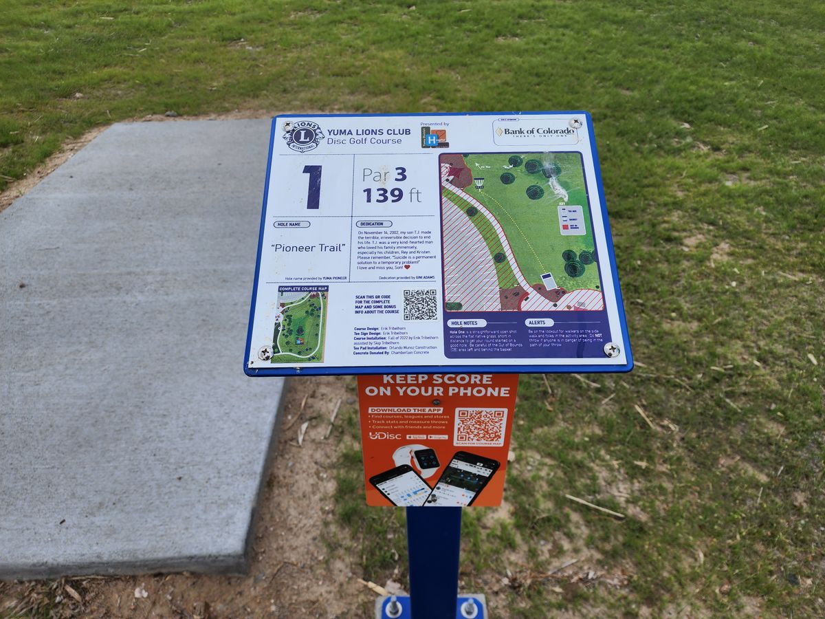 Hole 1 - Tee Sign