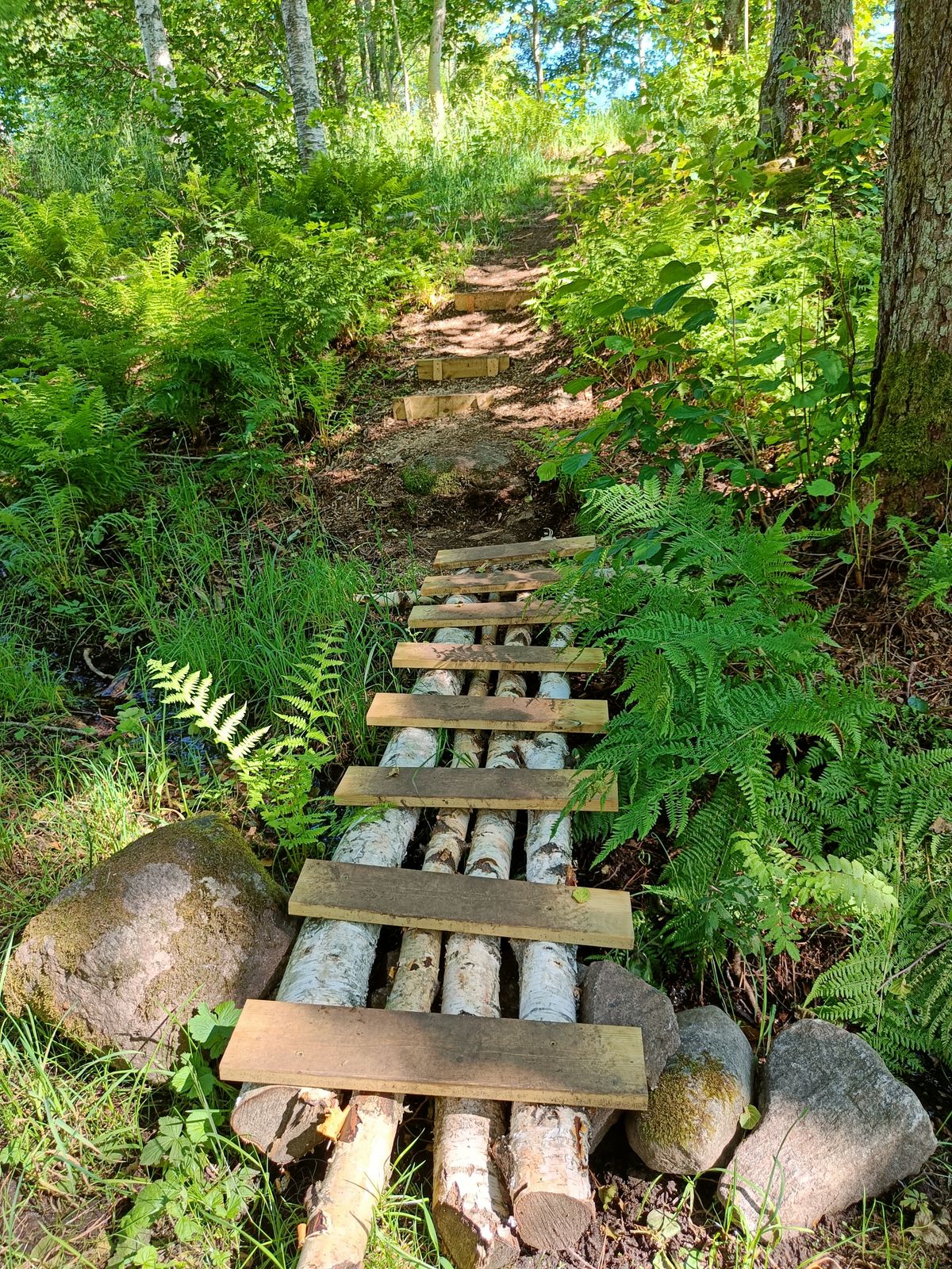 A natural staircase and a handmade bridge, always appreciated touches to a course. Bonus points!
