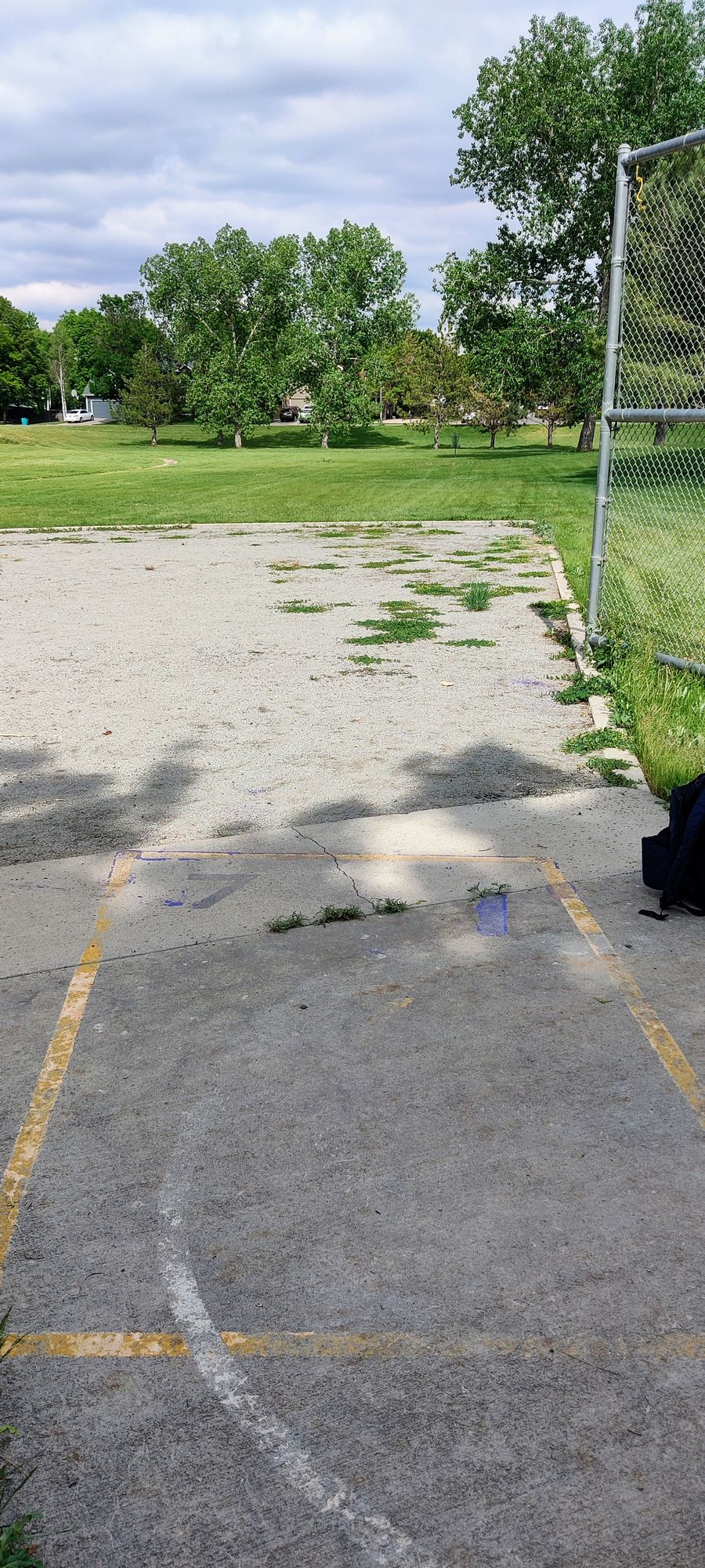 Hole 7 tee (in batter's cage)