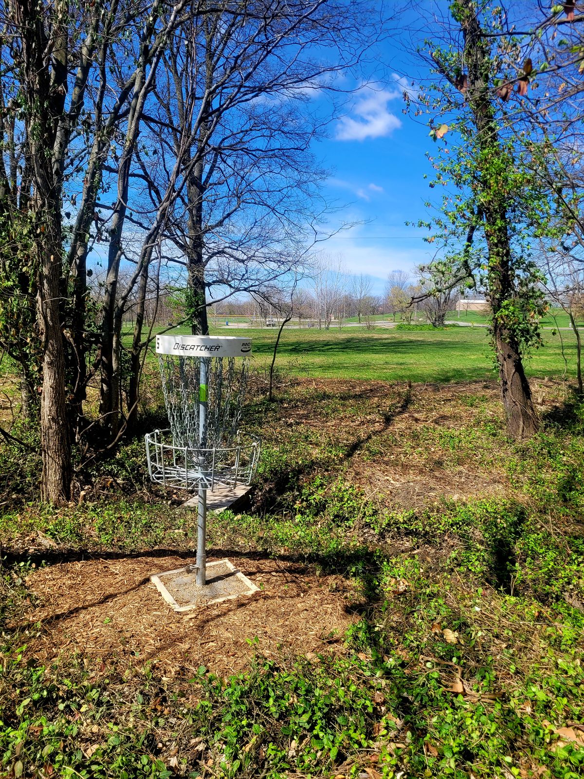New long basket for Hole 5. Adds 70 feet with a small drainage ditch just at the front edge of the bullseye.