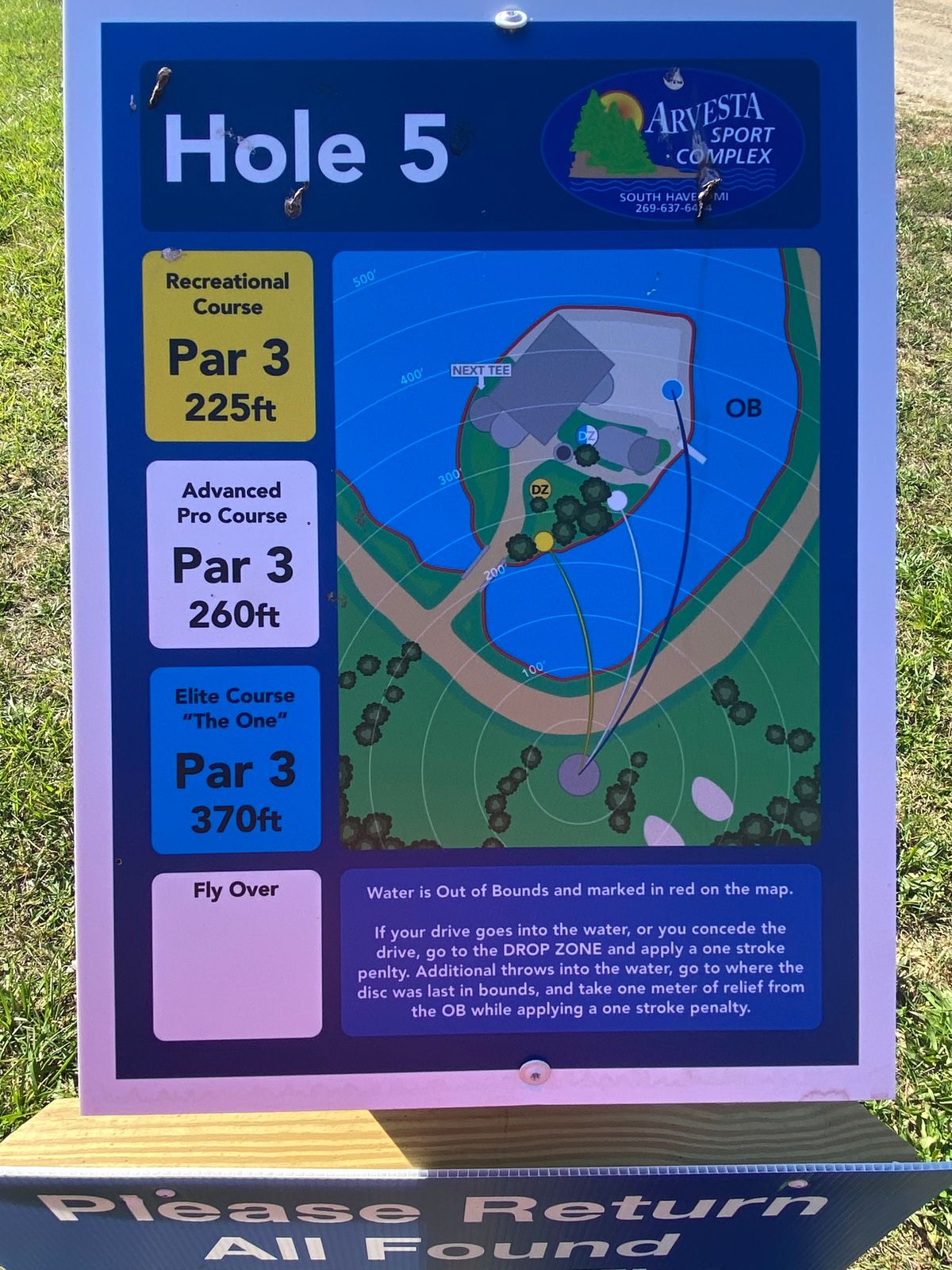 Hole 5 tee sign, looks great!
