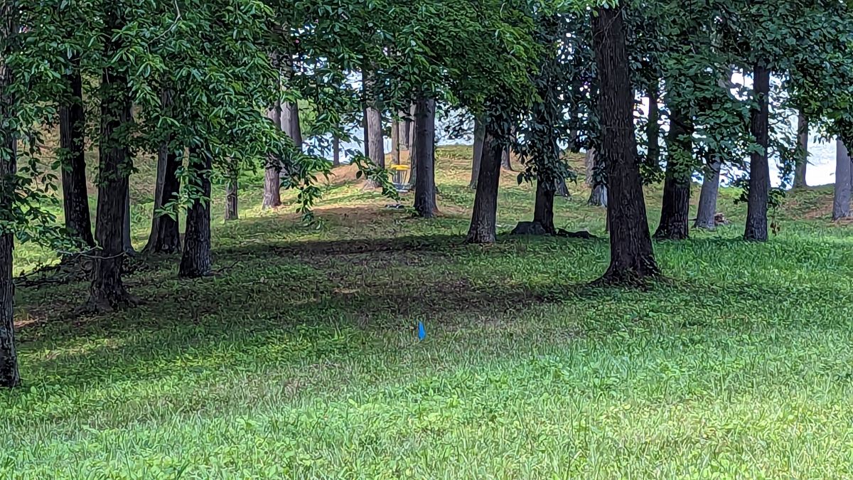 Hole 1's left turn