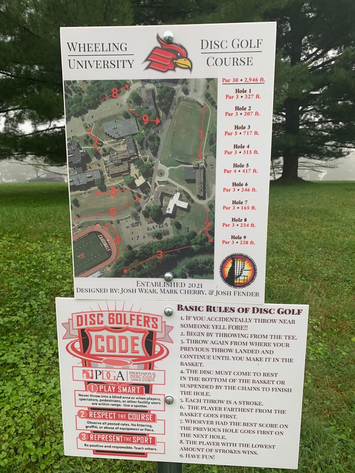 Map and Rules beside hole #1