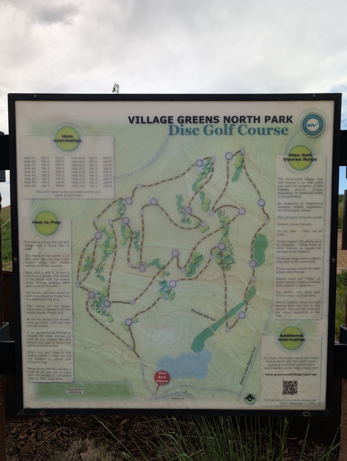 Disc golf course banner.