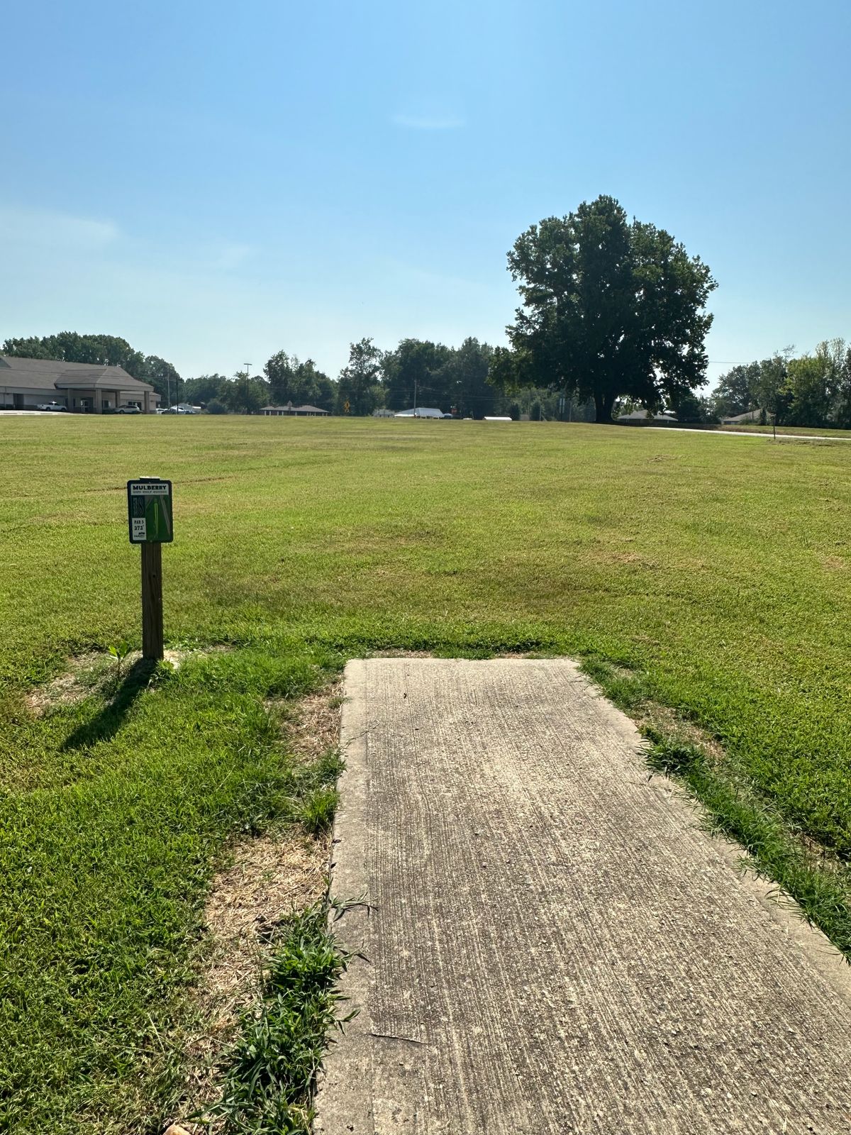 Hole 8 Tee pad Mulberry Arkansas Disc Golf Course. Let it FLY!!