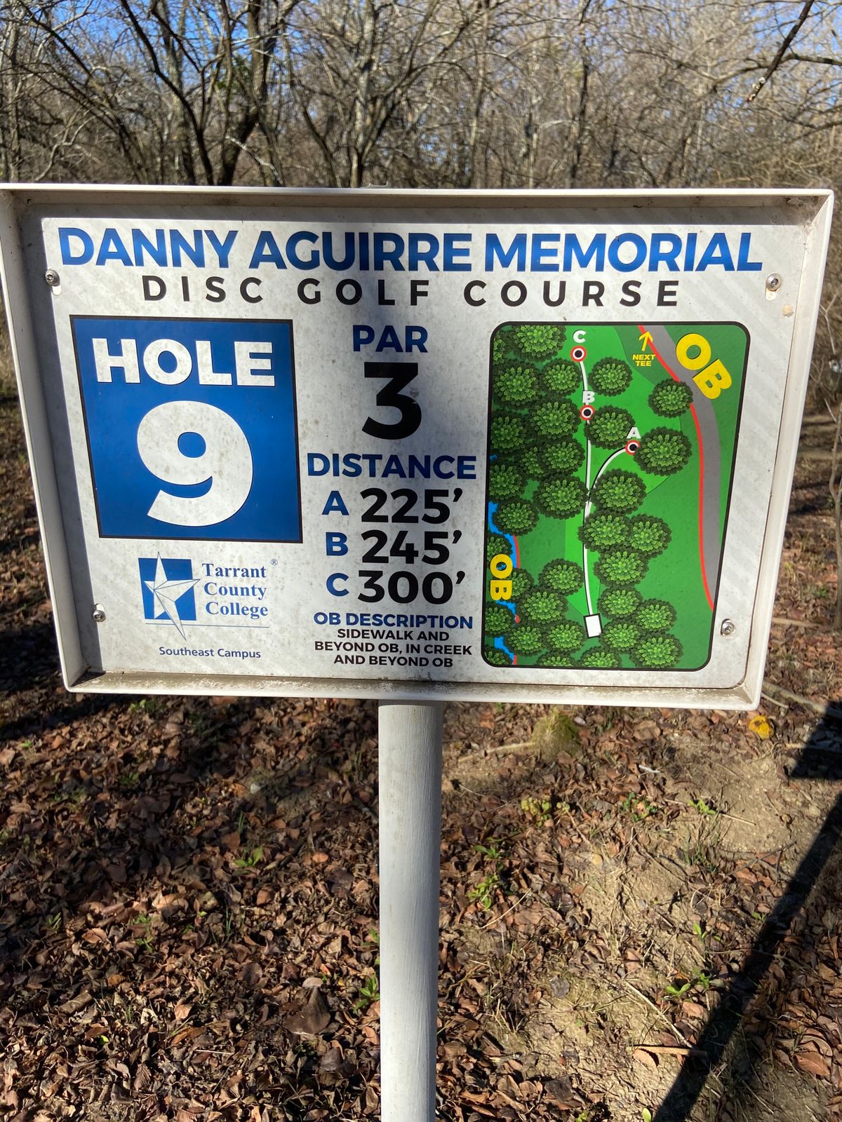 Hole 9 tee sign